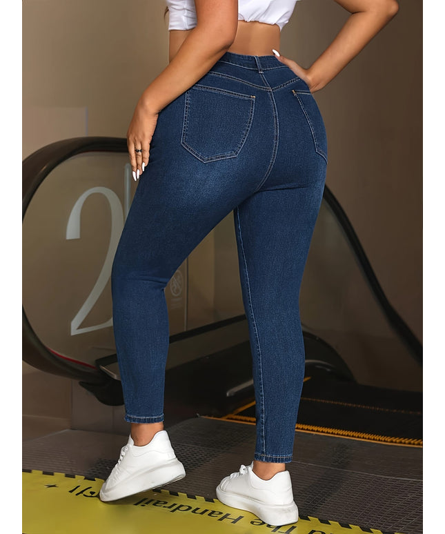 jkthpu-45 Women'S Stretchy Waist Jeans - Elegant High-Waisted, Long