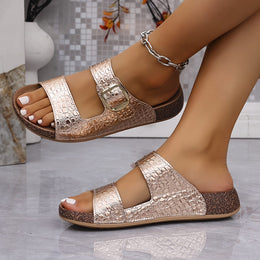 temu Women's Thick Sole Beach Vacation Sandals