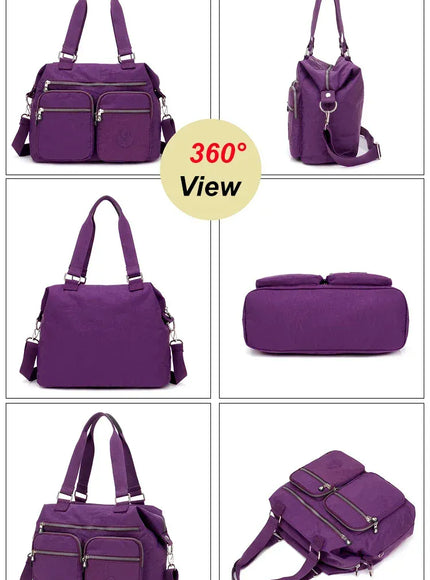 KissICON Women's Top-handle Big Handbag – Nylon Bags Waterproof