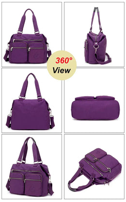 KissICON Women's Top-handle Big Handbag – Nylon Bags Waterproof