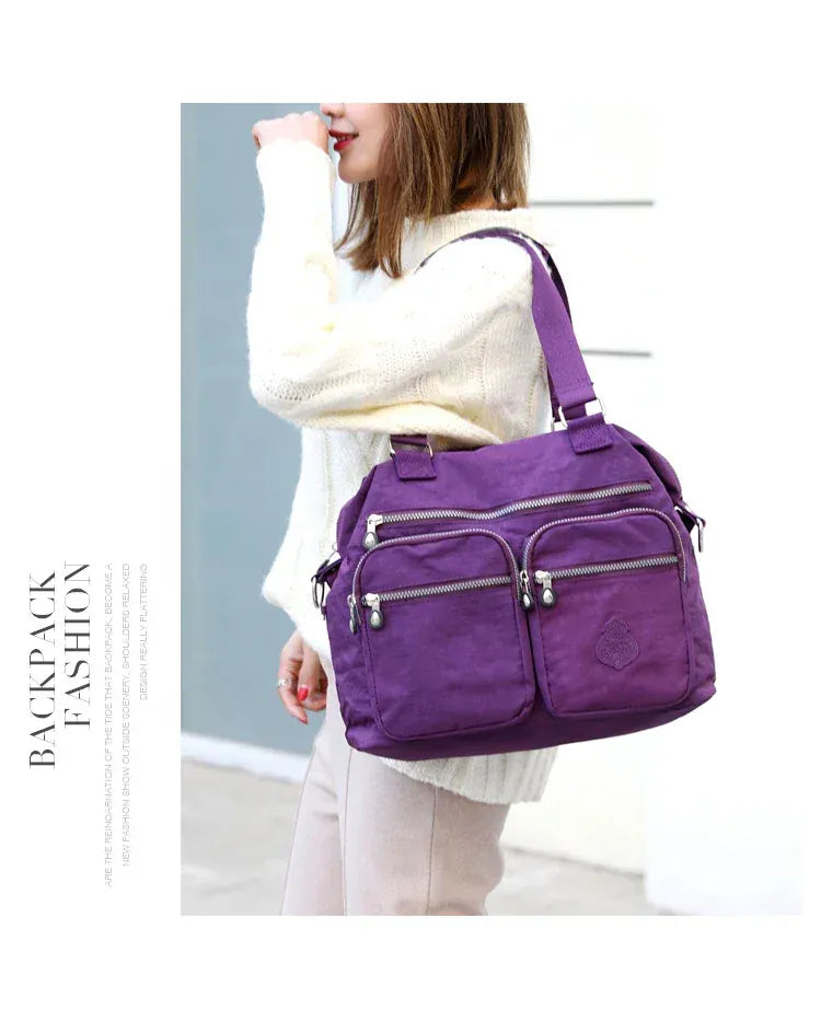 KissICON Women's Top-handle Big Handbag – Nylon Bags Waterproof
