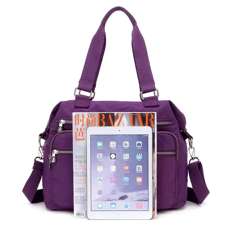 KissICON Women's Top-handle Big Handbag – Nylon Bags Waterproof