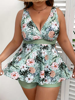 KissICON Women's Vacay Tankini – Curve Tropical