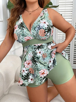 KissICON Women's Vacay Tankini – Curve Tropical