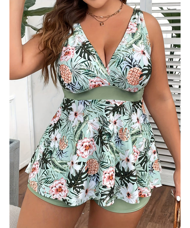 KissICON Women's Vacay Tankini – Curve Tropical