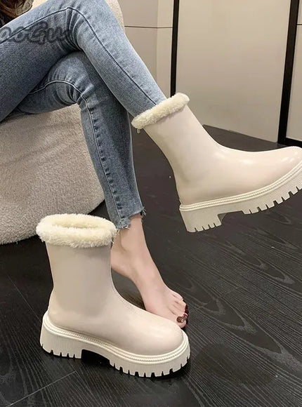 KissICON Women's Winter Short/Long Tube Cotton Boots Thick Sole