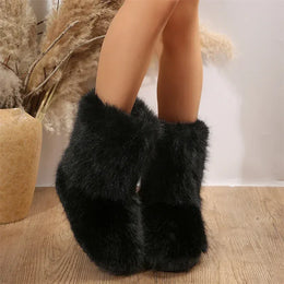 KissICON Women's Winter Snow Boots Outdoor Luxury Furry Faux