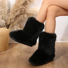 KissICON Women's Winter Snow Boots Outdoor Luxury Furry Faux