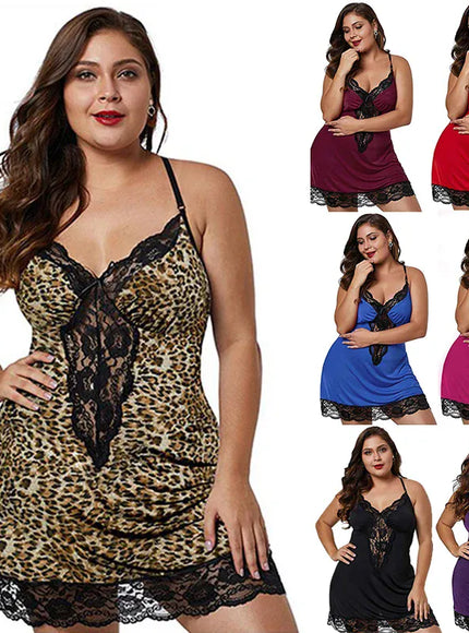 KissICON Women Spaghetti Straps Nightgowns Lace Sexy Sleepdress Plus Size Nightdress Satin Lingerie Sets Women's Pajamas Home Clothes