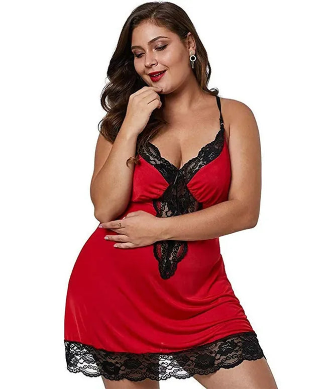 KissICON Women Spaghetti Straps Nightgowns Lace Sexy Sleepdress Plus Size Nightdress Satin Lingerie Sets Women's Pajamas Home Clothes