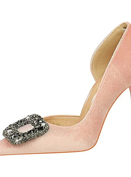 KissICON Women Super High Heels Velvet Pumps Shallow Mouth