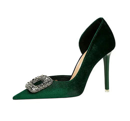 KissICON Women Super High Heels Velvet Pumps Shallow Mouth