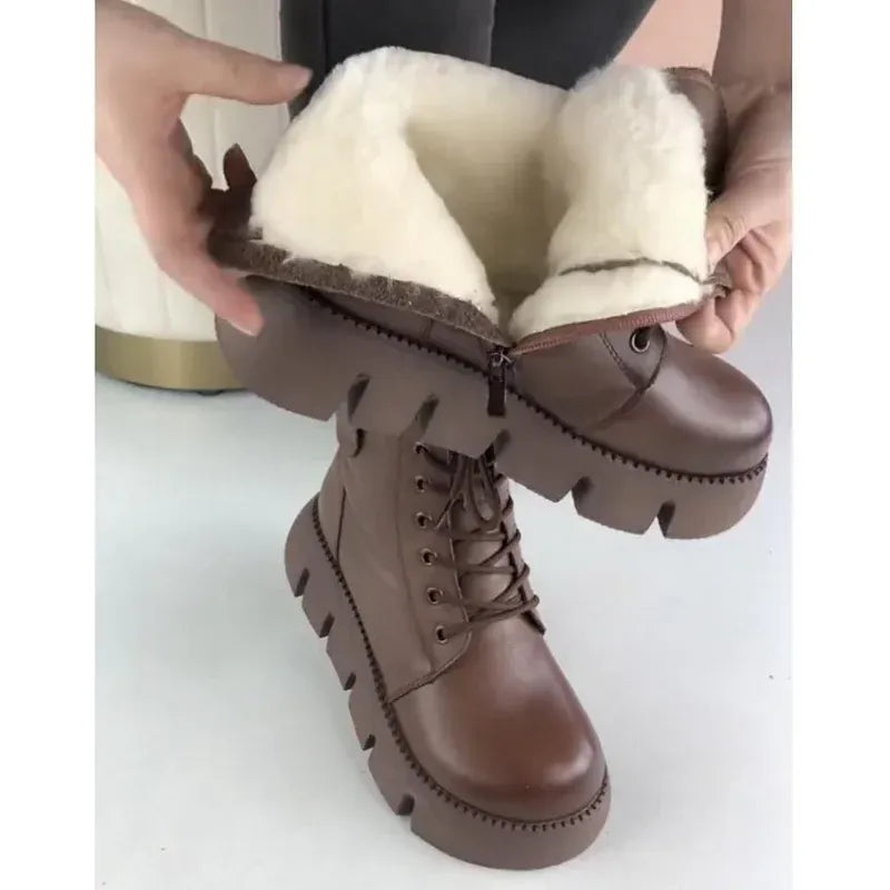 KissICON Womens Snow Boots 2024 Winter New Platform Cotton