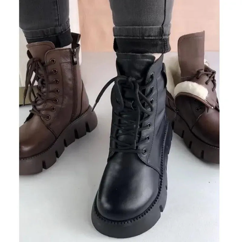 KissICON Womens Snow Boots 2024 Winter New Platform Cotton
