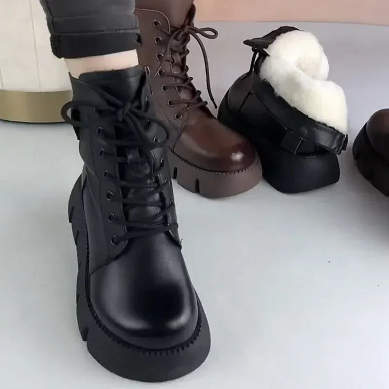 KissICON Womens Snow Boots 2024 Winter New Platform Cotton