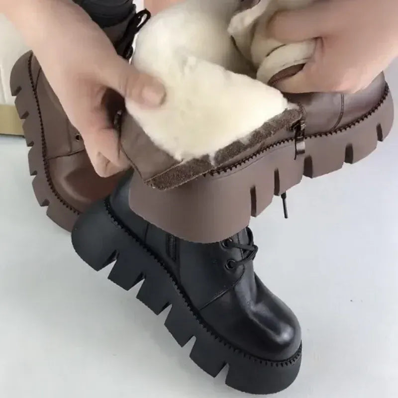 KissICON Womens Snow Boots 2024 Winter New Platform Cotton