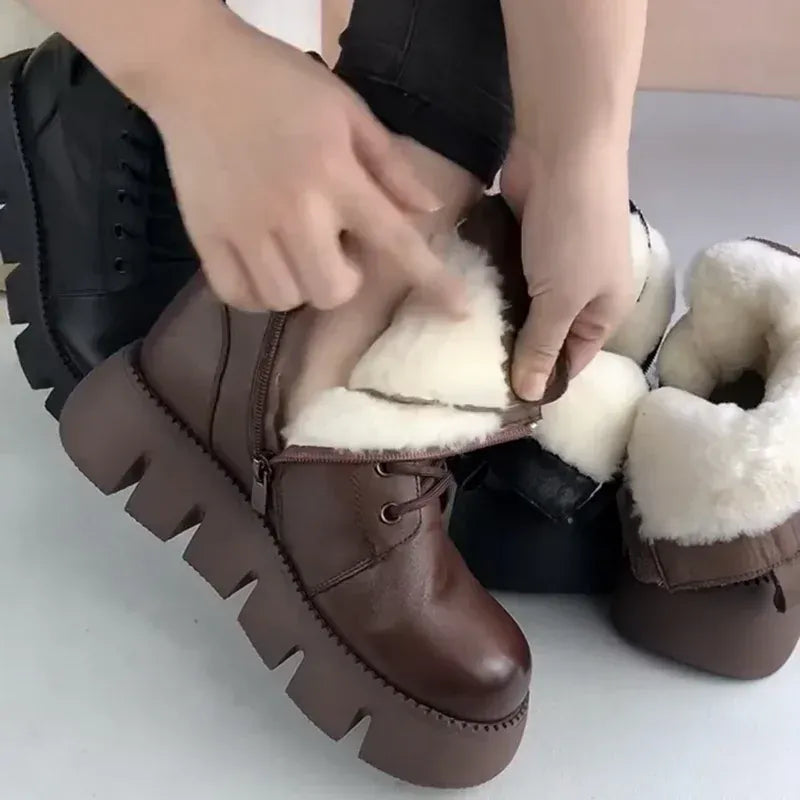 KissICON Womens Snow Boots 2024 Winter New Platform Cotton