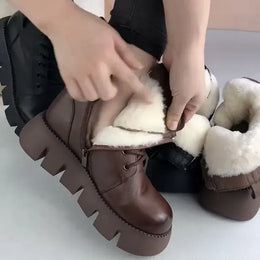 KissICON Womens Snow Boots 2024 Winter New Platform Cotton