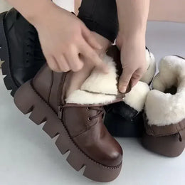 KissICON Womens Snow Boots 2024 Winter New Platform Cotton