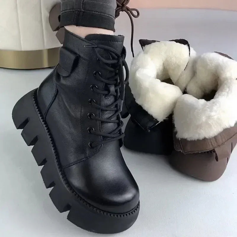 KissICON Womens Snow Boots 2024 Winter New Platform Cotton
