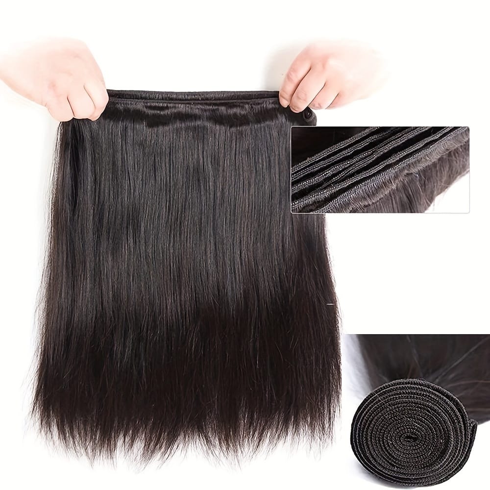 KissICON Womens Yaki Straight Hair Extensions - Heat Resistant