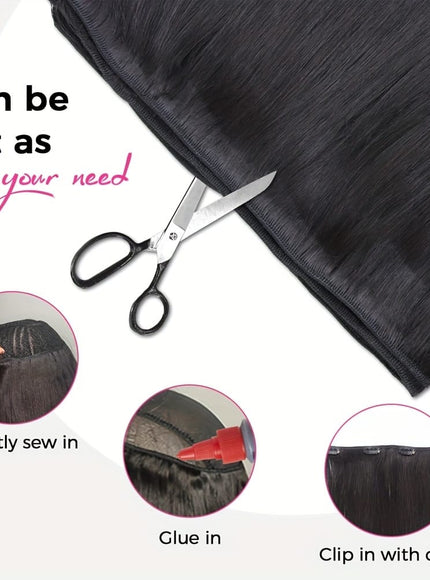 KissICON Womens Yaki Straight Hair Extensions - Heat Resistant