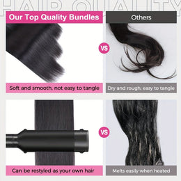 KissICON Womens Yaki Straight Hair Extensions - Heat Resistant