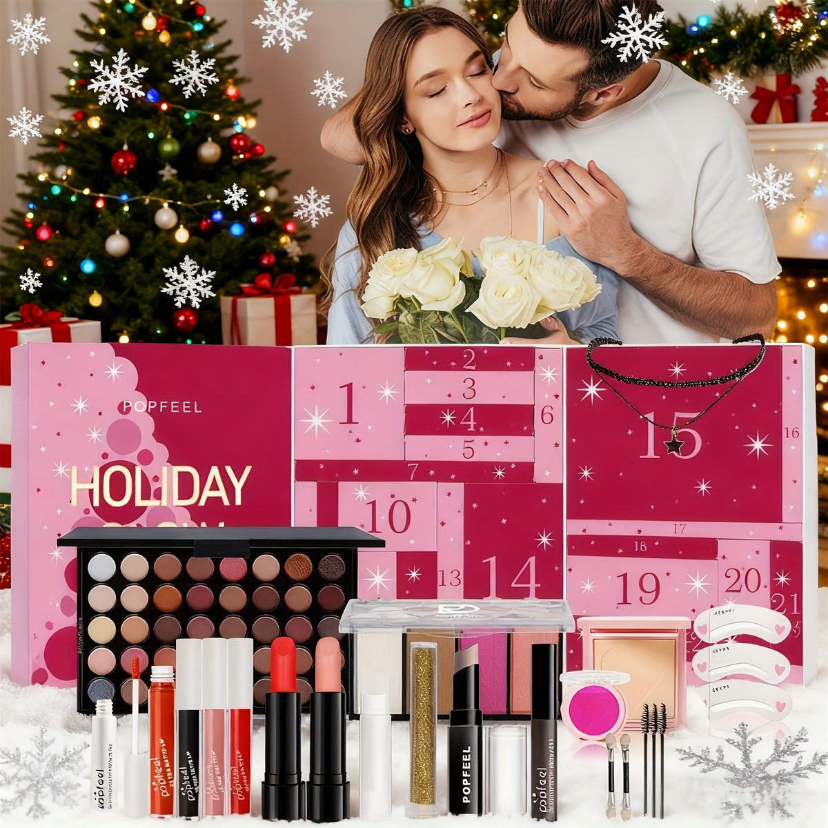 KissICON WOW003 Popfeel Surprise Makeup Countdown Calendar Gift Set
