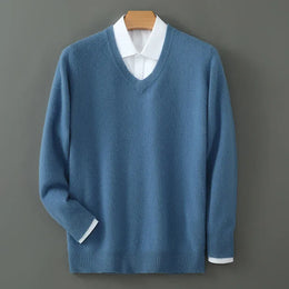 KissICON wu lan DBR025 / S / Pack of 1 Luxurious Mens Pure Mink VNeck Knit Sweater