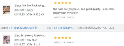 KissICON X-0294 KissIcon French Nails Press On Nails - 3D
