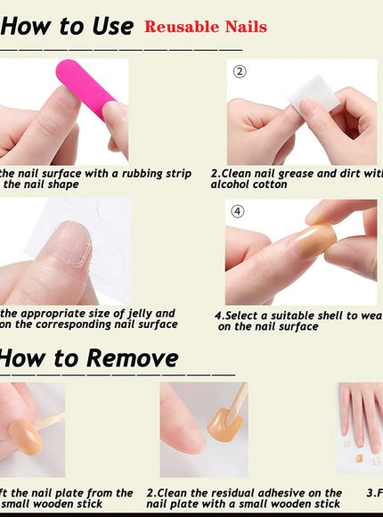 KissICON X-0294 KissIcon French Nails Press On Nails - 3D