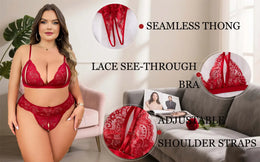 KissICON XL 4XL Curve Women's Open Bodysuit – Lace See Through