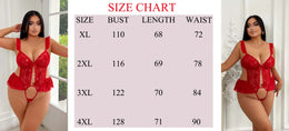 KissICON XL 4XL Curve Women's Open Bodysuit – Lace See Through