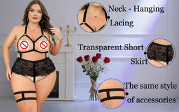 KissICON XL 4XL Plus-size Lingerie – Nightgown Lace Open-bust