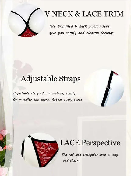 KissICON XL 4XL Three-piece Red Bra – Women's Spliced See-through