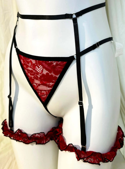 KissICON XL 4XL Three-piece Red Bra – Women's Spliced See-through