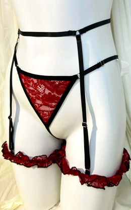 KissICON XL 4XL Three-piece Red Bra – Women's Spliced See-through