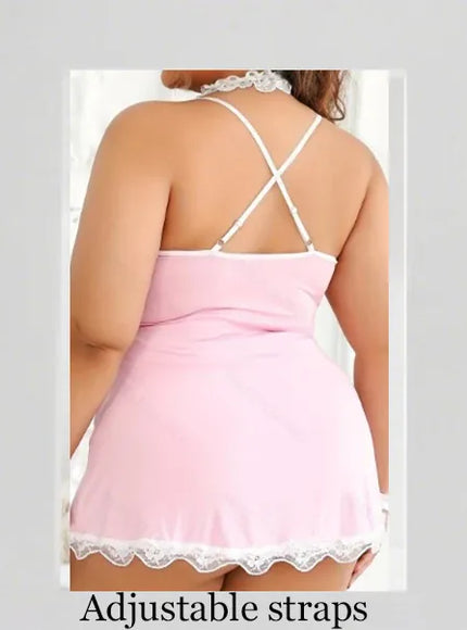 KissICON XL 5XL Curve Women's Deep V-Neck Nightgown