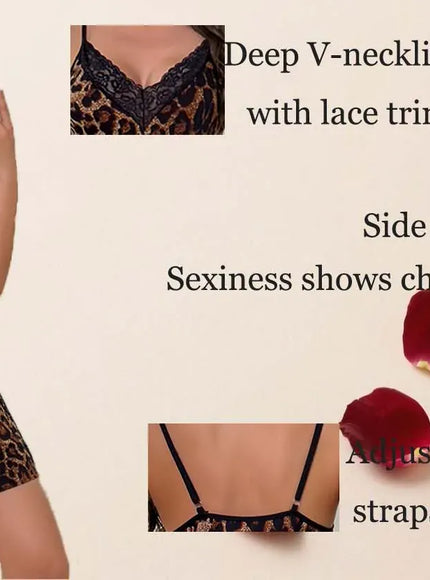 KissICON XL 5XL Leopard Print Deep V-Neck Women's