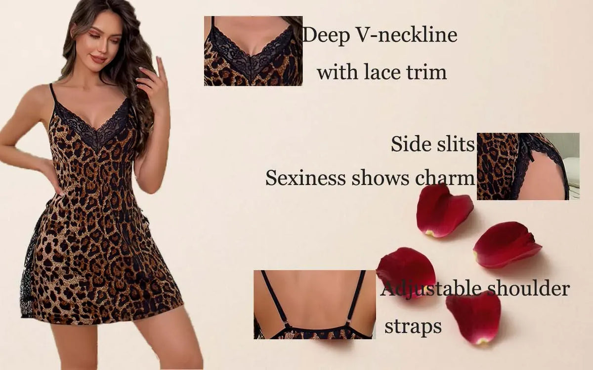 KissICON XL 5XL Leopard Print Deep V-Neck Women's