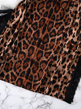 KissICON XL 5XL Leopard Print Deep V-Neck Women's
