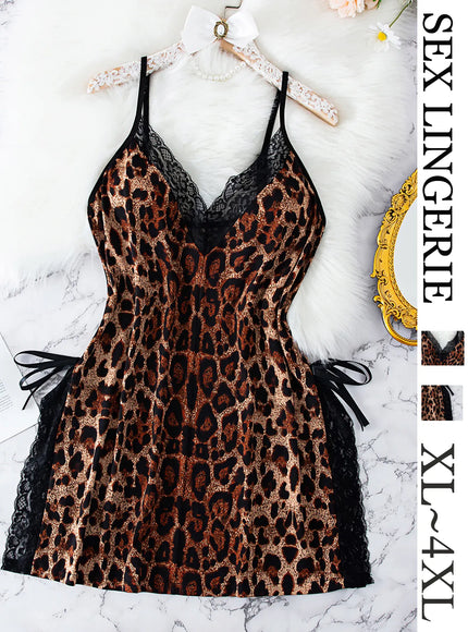 KissICON XL 5XL Leopard Print Deep V-Neck Women's
