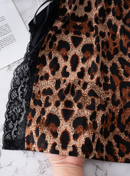 KissICON XL 5XL Leopard Print Deep V-Neck Women's