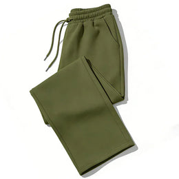 KissICON XL / army green Mens Sweatpants Straight Fit Joggers for Sports and Streetwear Loose Oversized Casual Pant Drawstring Multi-pocket Men Long Pant