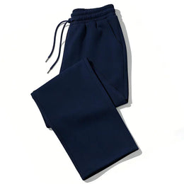 KissICON XL / dark blue Mens Sweatpants Straight Fit Joggers for Sports and Streetwear Loose Oversized Casual Pant Drawstring Multi-pocket Men Long Pant