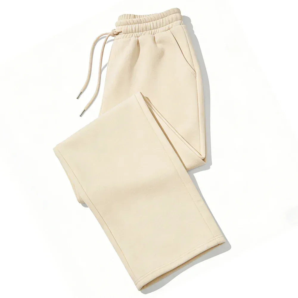 KissICON XL / Khaki Mens Sweatpants Straight Fit Joggers for Sports and Streetwear Loose Oversized Casual Pant Drawstring Multi-pocket Men Long Pant