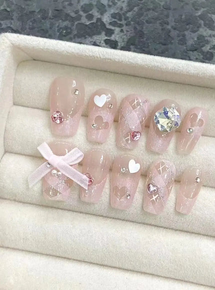 KissICON XS 2 / CHINA KissIcon Almond False Nails French Style 3D Bowknot
