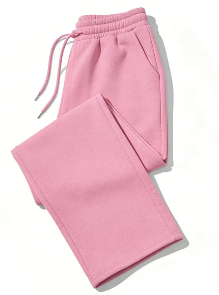 KissICON XXL / Pink Mens Sweatpants Straight Fit Joggers for Sports and Streetwear Loose Oversized Casual Pant Drawstring Multi-pocket Men Long Pant
