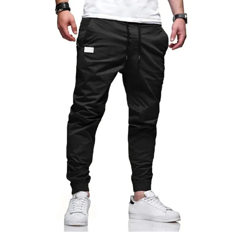 KissICON XXXL / black New Men's Casual Sports Pants Sweatpants Male Jogger Cargo Harem Pencil Pants Trousers Multi-pocket Sweatwear
