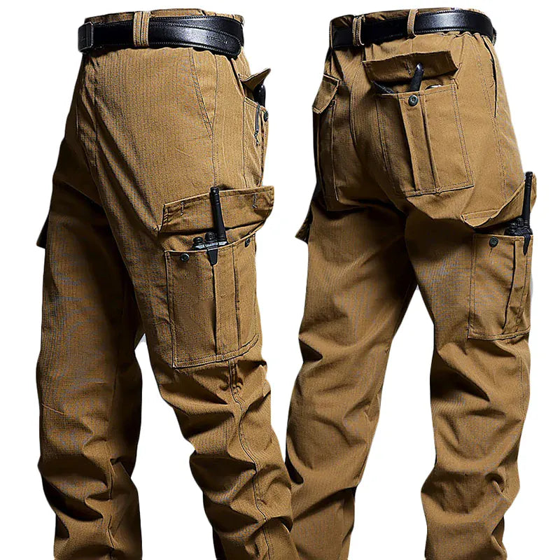 KissICON XXXL / khaki Mens Durable Breathable MultiPocket Stretch Cargo Hiking Pants